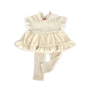 Vintage Evy Cream 2 Piece Girl Set - Cream | Ivory | Girls 18 Months